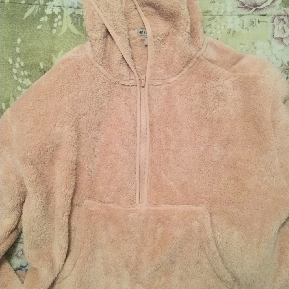Fuzzy pink hoodie